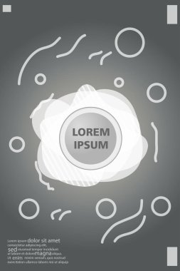 Memphis tarzı kitap tasarım koleksiyonu renkli şablonlarıyla geometrik şekiller, trendy Memphis desenlerle 80's-90's moda. reklam, davet, sunu izole vektör çizim için Ideal