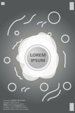 Memphis tarzı kitap tasarım koleksiyonu renkli şablonlarıyla geometrik şekiller, trendy Memphis desenlerle 80's-90's moda. reklam, davet, sunu izole vektör çizim için Ideal