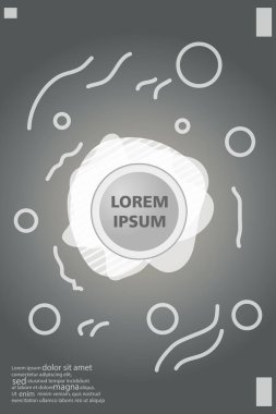 Memphis tarzı kitap tasarım koleksiyonu renkli şablonlarıyla geometrik şekiller, trendy Memphis desenlerle 80's-90's moda. reklam, davet, sunu izole vektör çizim için Ideal