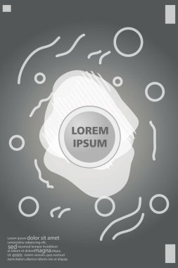 Memphis tarzı kitap tasarım koleksiyonu renkli şablonlarıyla geometrik şekiller, trendy Memphis desenlerle 80's-90's moda. reklam, davet, sunu izole vektör çizim için Ideal