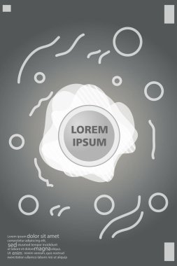 Memphis tarzı kitap tasarım koleksiyonu renkli şablonlarıyla geometrik şekiller, trendy Memphis desenlerle 80's-90's moda. reklam, davet, sunu izole vektör çizim için Ideal