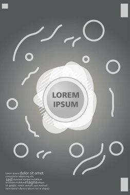 Memphis tarzı kitap tasarım koleksiyonu renkli şablonlarıyla geometrik şekiller, trendy Memphis desenlerle 80's-90's moda. reklam, davet, sunu izole vektör çizim için Ideal