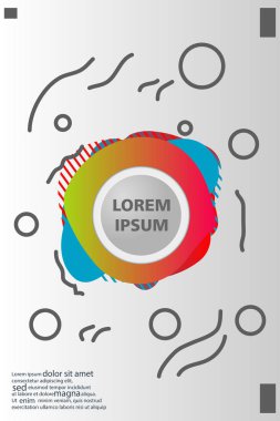 Memphis tarzı kitap tasarım koleksiyonu renkli şablonlarıyla geometrik şekiller, trendy Memphis desenlerle 80's-90's moda. reklam, davet, sunu izole vektör çizim için Ideal