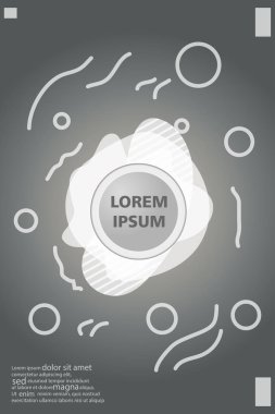 Memphis tarzı kitap tasarım koleksiyonu renkli şablonlarıyla geometrik şekiller, trendy Memphis desenlerle 80's-90's moda. reklam, davet, sunu izole vektör çizim için Ideal