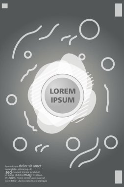 Memphis tarzı kitap tasarım koleksiyonu renkli şablonlarıyla geometrik şekiller, trendy Memphis desenlerle 80's-90's moda. reklam, davet, sunu izole vektör çizim için Ideal