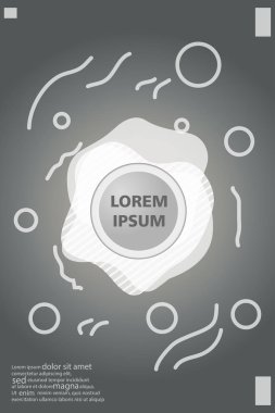 Memphis tarzı kitap tasarım koleksiyonu renkli şablonlarıyla geometrik şekiller, trendy Memphis desenlerle 80's-90's moda. reklam, davet, sunu izole vektör çizim için Ideal