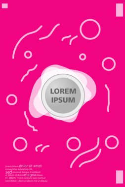 Memphis tarzı kitap tasarım koleksiyonu renkli şablonlarıyla geometrik şekiller, trendy Memphis desenlerle 80's-90's moda. reklam, davet, sunu izole vektör çizim için Ideal