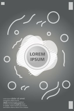 Memphis tarzı kitap tasarım koleksiyonu renkli şablonlarıyla geometrik şekiller, trendy Memphis desenlerle 80's-90's moda. reklam, davet, sunu izole vektör çizim için Ideal