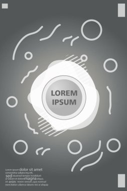 Memphis tarzı kitap tasarım koleksiyonu renkli şablonlarıyla geometrik şekiller, trendy Memphis desenlerle 80's-90's moda. reklam, davet, sunu izole vektör çizim için Ideal