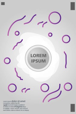 Memphis tarzı kitap tasarım koleksiyonu renkli şablonlarıyla geometrik şekiller, trendy Memphis desenlerle 80's-90's moda. reklam, davet, sunu izole vektör çizim için Ideal