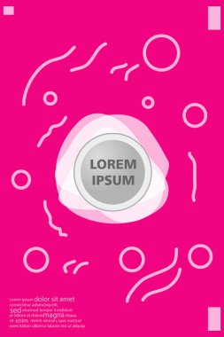 Memphis tarzı kitap tasarım koleksiyonu renkli şablonlarıyla geometrik şekiller, trendy Memphis desenlerle 80's-90's moda. reklam, davet, sunu izole vektör çizim için Ideal