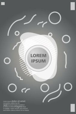 Memphis tarzı kitap tasarım koleksiyonu renkli şablonlarıyla geometrik şekiller, trendy Memphis desenlerle 80's-90's moda. reklam, davet, sunu izole vektör çizim için Ideal