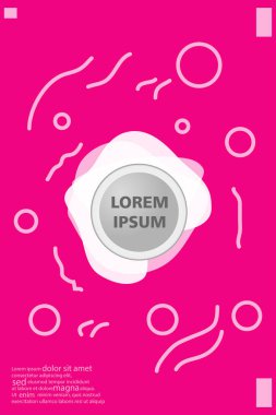 Memphis tarzı kitap tasarım koleksiyonu renkli şablonlarıyla geometrik şekiller, trendy Memphis desenlerle 80's-90's moda. reklam, davet, sunu izole vektör çizim için Ideal