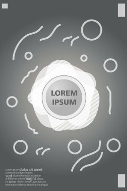 Memphis tarzı kitap tasarım koleksiyonu renkli şablonlarıyla geometrik şekiller, trendy Memphis desenlerle 80's-90's moda. reklam, davet, sunu izole vektör çizim için Ideal