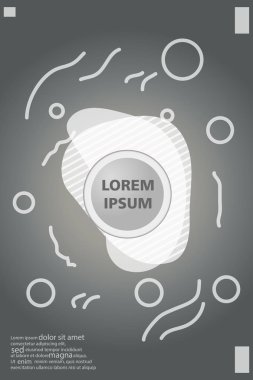 Memphis tarzı kitap tasarım koleksiyonu renkli şablonlarıyla geometrik şekiller, trendy Memphis desenlerle 80's-90's moda. reklam, davet, sunu izole vektör çizim için Ideal