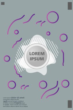 Memphis tarzı kitap tasarım koleksiyonu renkli şablonlarıyla geometrik şekiller, trendy Memphis desenlerle 80's-90's moda. reklam, davet, sunu izole vektör çizim için Ideal