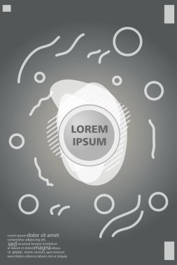 Memphis tarzı kitap tasarım koleksiyonu renkli şablonlarıyla geometrik şekiller, trendy Memphis desenlerle 80's-90's moda. reklam, davet, sunu izole vektör çizim için Ideal