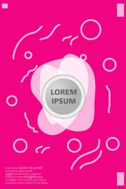 Memphis tarzı kitap tasarım koleksiyonu renkli şablonlarıyla geometrik şekiller, trendy Memphis desenlerle 80's-90's moda. reklam, davet, sunu izole vektör çizim için Ideal