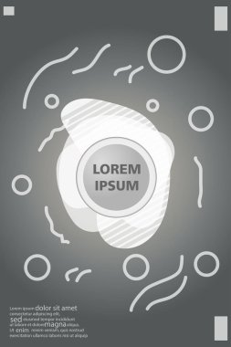 Memphis tarzı kitap tasarım koleksiyonu renkli şablonlarıyla geometrik şekiller, trendy Memphis desenlerle 80's-90's moda. reklam, davet, sunu izole vektör çizim için Ideal