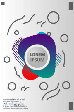 Memphis tarzı kitap tasarım koleksiyonu renkli şablonlarıyla geometrik şekiller, trendy Memphis desenlerle 80's-90's moda. reklam, davet, sunu izole vektör çizim için Ideal