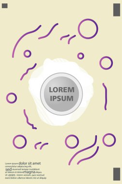 Memphis tarzı kitap tasarım koleksiyonu renkli şablonlarıyla geometrik şekiller, trendy Memphis desenlerle 80's-90's moda. reklam, davet, sunu izole vektör çizim için Ideal