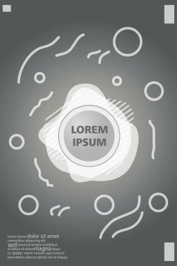 Memphis tarzı kitap tasarım koleksiyonu renkli şablonlarıyla geometrik şekiller, trendy Memphis desenlerle 80's-90's moda. reklam, davet, sunu izole vektör çizim için Ideal