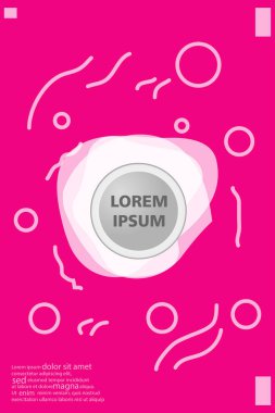 Memphis tarzı kitap tasarım koleksiyonu renkli şablonlarıyla geometrik şekiller, trendy Memphis desenlerle 80's-90's moda. reklam, davet, sunu izole vektör çizim için Ideal