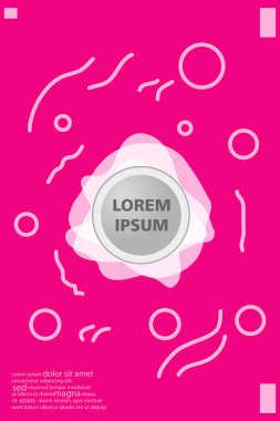 Memphis tarzı kitap tasarım koleksiyonu renkli şablonlarıyla geometrik şekiller, trendy Memphis desenlerle 80's-90's moda. reklam, davet, sunu izole vektör çizim için Ideal