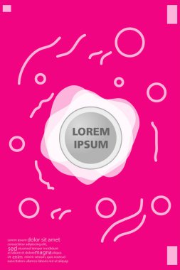 Memphis tarzı kitap tasarım koleksiyonu renkli şablonlarıyla geometrik şekiller, trendy Memphis desenlerle 80's-90's moda. reklam, davet, sunu izole vektör çizim için Ideal