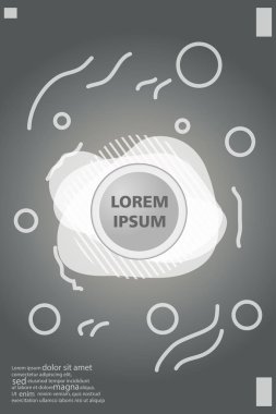 Memphis tarzı kitap tasarım koleksiyonu renkli şablonlarıyla geometrik şekiller, trendy Memphis desenlerle 80's-90's moda. reklam, davet, sunu izole vektör çizim için Ideal