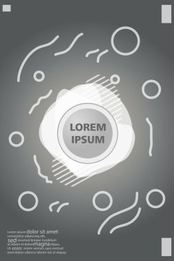 Memphis tarzı kitap tasarım koleksiyonu renkli şablonlarıyla geometrik şekiller, trendy Memphis desenlerle 80's-90's moda. reklam, davet, sunu izole vektör çizim için Ideal