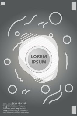 Memphis tarzı kitap tasarım koleksiyonu renkli şablonlarıyla geometrik şekiller, trendy Memphis desenlerle 80's-90's moda. reklam, davet, sunu izole vektör çizim için Ideal