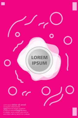 Memphis tarzı kitap tasarım koleksiyonu renkli şablonlarıyla geometrik şekiller, trendy Memphis desenlerle 80's-90's moda. reklam, davet, sunu izole vektör çizim için Ideal