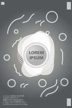 Memphis tarzı kitap tasarım koleksiyonu renkli şablonlarıyla geometrik şekiller, trendy Memphis desenlerle 80's-90's moda. reklam, davet, sunu izole vektör çizim için Ideal