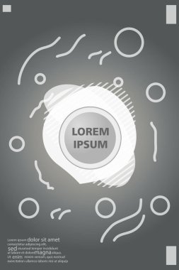 Memphis tarzı kitap tasarım koleksiyonu renkli şablonlarıyla geometrik şekiller, trendy Memphis desenlerle 80's-90's moda. reklam, davet, sunu izole vektör çizim için Ideal