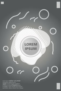 Memphis tarzı kitap tasarım koleksiyonu renkli şablonlarıyla geometrik şekiller, trendy Memphis desenlerle 80's-90's moda. reklam, davet, sunu izole vektör çizim için Ideal