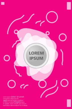 Memphis tarzı kitap tasarım koleksiyonu renkli şablonlarıyla geometrik şekiller, trendy Memphis desenlerle 80's-90's moda. reklam, davet, sunu izole vektör çizim için Ideal