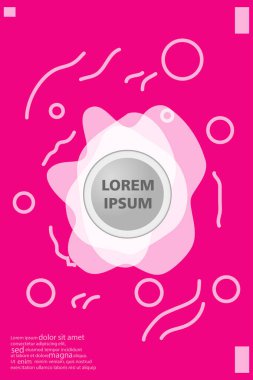 Memphis tarzı kitap tasarım koleksiyonu renkli şablonlarıyla geometrik şekiller, trendy Memphis desenlerle 80's-90's moda. reklam, davet, sunu izole vektör çizim için Ideal