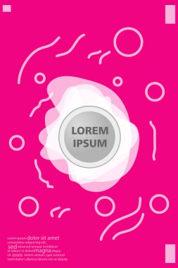 Memphis tarzı kitap tasarım koleksiyonu renkli şablonlarıyla geometrik şekiller, trendy Memphis desenlerle 80's-90's moda. reklam, davet, sunu izole vektör çizim için Ideal