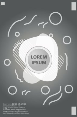 Memphis tarzı kitap tasarım koleksiyonu renkli şablonlarıyla geometrik şekiller, trendy Memphis desenlerle 80's-90's moda. reklam, davet, sunu izole vektör çizim için Ideal