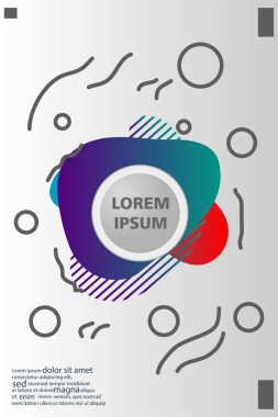 Memphis tarzı kitap tasarım koleksiyonu renkli şablonlarıyla geometrik şekiller, trendy Memphis desenlerle 80's-90's moda. reklam, davet, sunu izole vektör çizim için Ideal