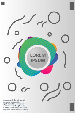 Memphis tarzı kitap tasarım koleksiyonu renkli şablonlarıyla geometrik şekiller, trendy Memphis desenlerle 80's-90's moda. reklam, davet, sunu izole vektör çizim için Ideal