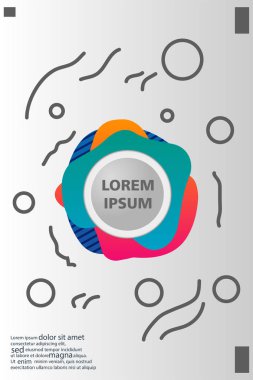 Memphis tarzı kitap tasarım koleksiyonu renkli şablonlarıyla geometrik şekiller, trendy Memphis desenlerle 80's-90's moda. reklam, davet, sunu izole vektör çizim için Ideal