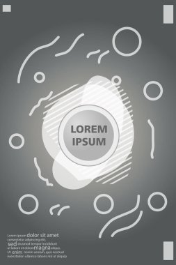 Memphis tarzı kitap tasarım koleksiyonu renkli şablonlarıyla geometrik şekiller, trendy Memphis desenlerle 80's-90's moda. reklam, davet, sunu izole vektör çizim için Ideal