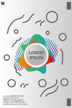 Memphis tarzı kitap tasarım koleksiyonu renkli şablonlarıyla geometrik şekiller, trendy Memphis desenlerle 80's-90's moda. reklam, davet, sunu izole vektör çizim için Ideal