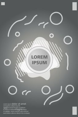 Memphis tarzı kitap tasarım koleksiyonu renkli şablonlarıyla geometrik şekiller, trendy Memphis desenlerle 80's-90's moda. reklam, davet, sunu izole vektör çizim için Ideal