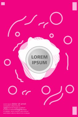 Memphis tarzı kitap tasarım koleksiyonu renkli şablonlarıyla geometrik şekiller, trendy Memphis desenlerle 80's-90's moda. reklam, davet, sunu izole vektör çizim için Ideal