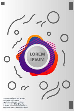 Memphis tarzı kitap tasarım koleksiyonu renkli şablonlarıyla geometrik şekiller, trendy Memphis desenlerle 80's-90's moda. reklam, davet, sunu izole vektör çizim için Ideal