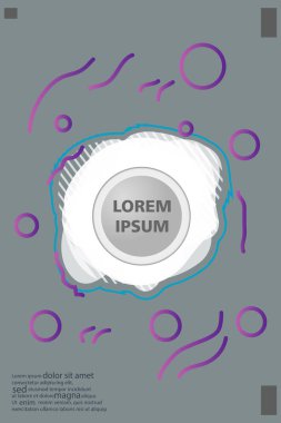 Memphis tarzı kitap tasarım koleksiyonu renkli şablonlarıyla geometrik şekiller, trendy Memphis desenlerle 80's-90's moda. reklam, davet, sunu izole vektör çizim için Ideal