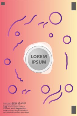 Memphis tarzı kitap tasarım koleksiyonu renkli şablonlarıyla geometrik şekiller, trendy Memphis desenlerle 80's-90's moda. reklam, davet, sunu izole vektör çizim için Ideal